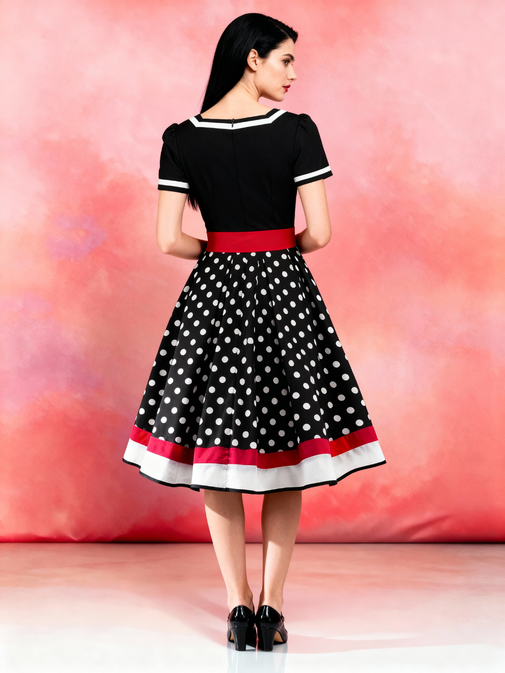 Dita 1950s Polka Dot Swing Dress