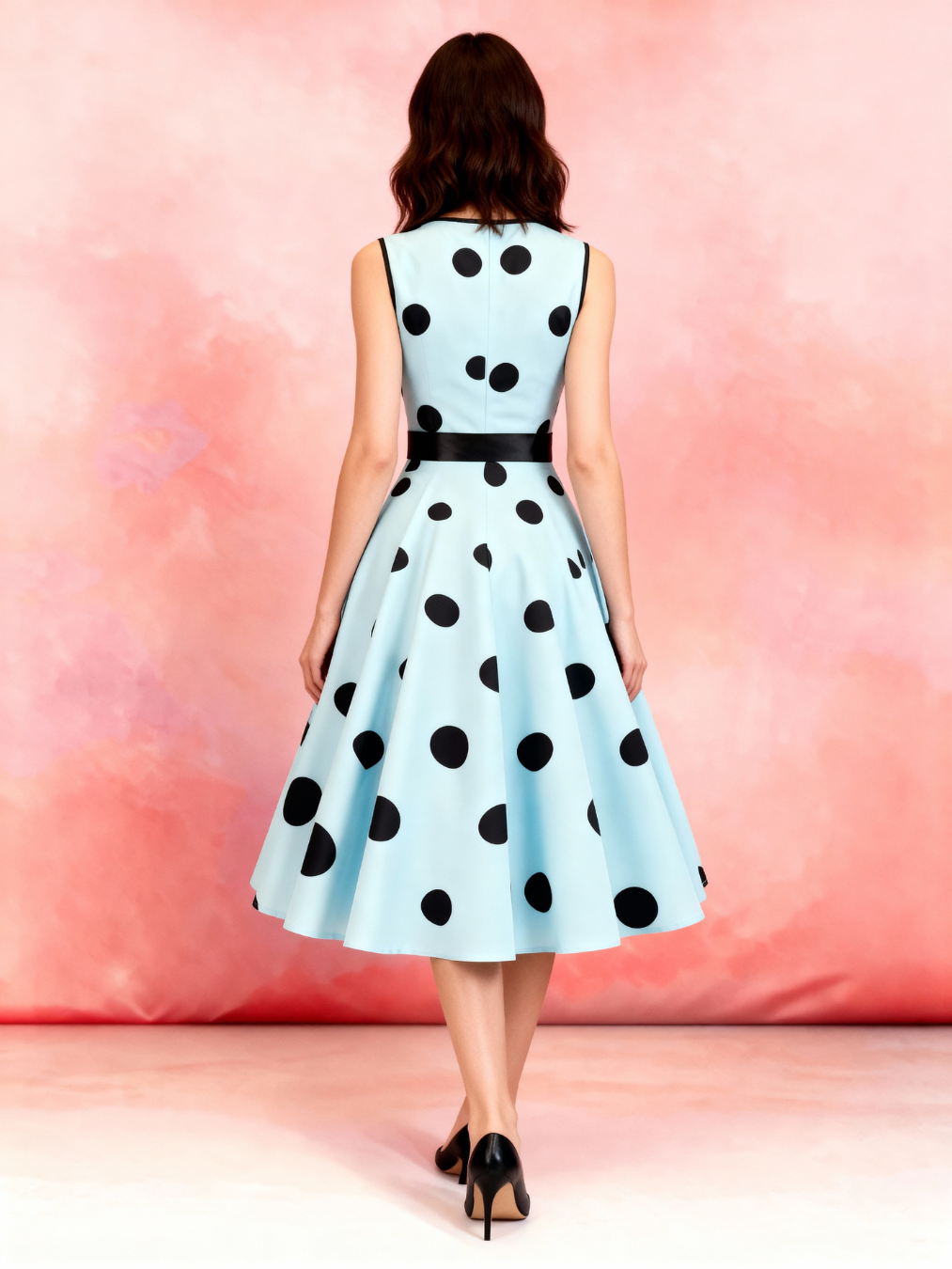 Brigitte 1950s Polka Dot Swing Dress