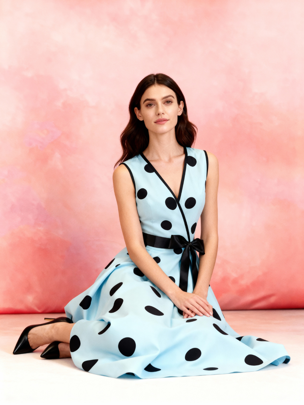 Brigitte 1950s Polka Dot Swing Dress