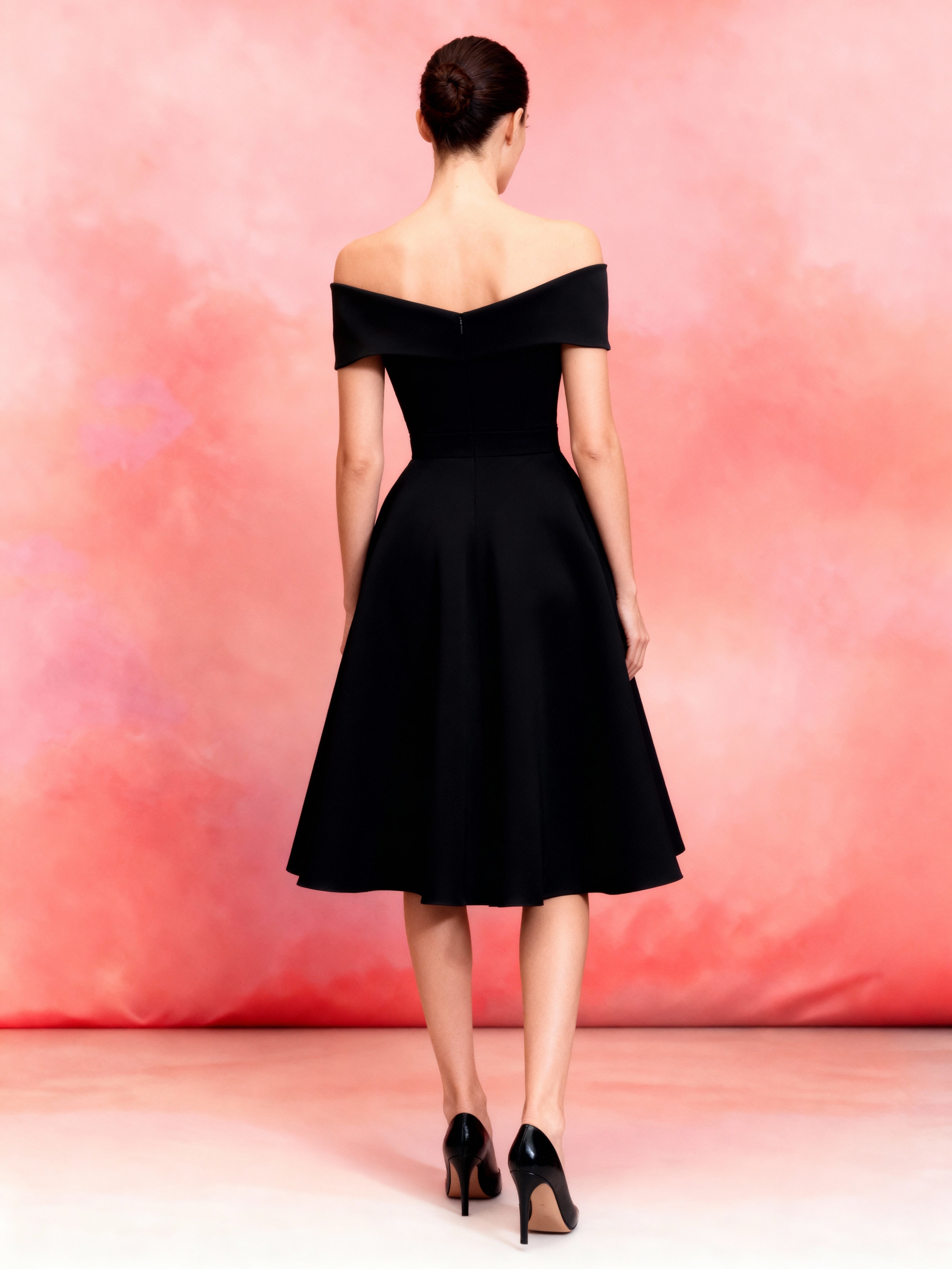 Sophia 1950s Off Shoulder Swing Dress