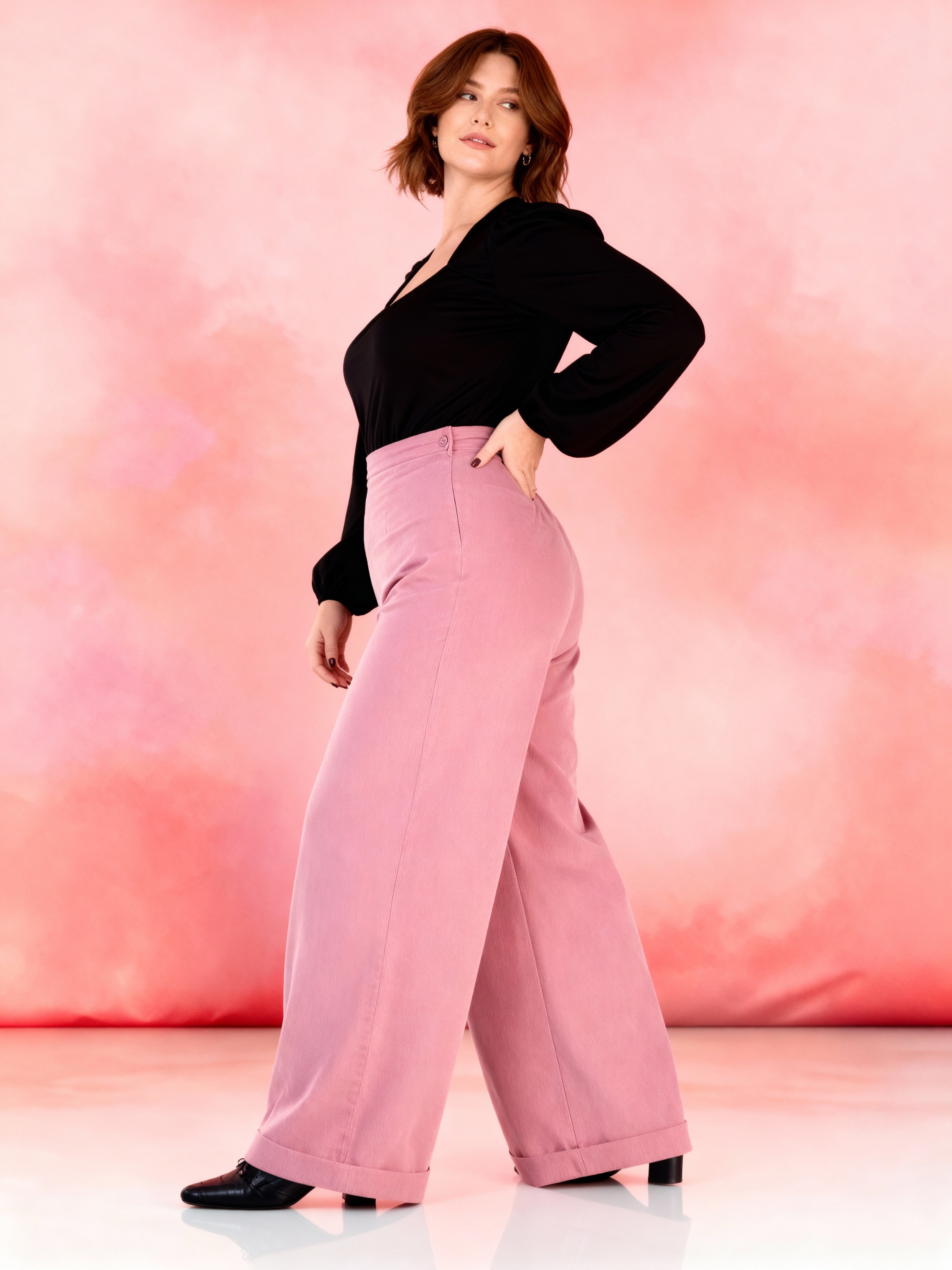 Ava 1940s Square Neck Puff Sleeve Top