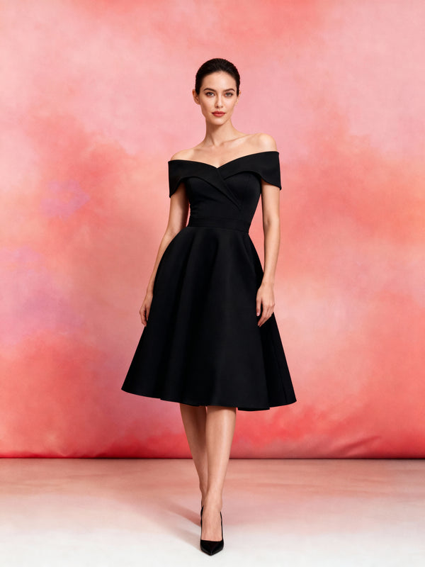 Sophia 1950s Off Shoulder Swing Dress