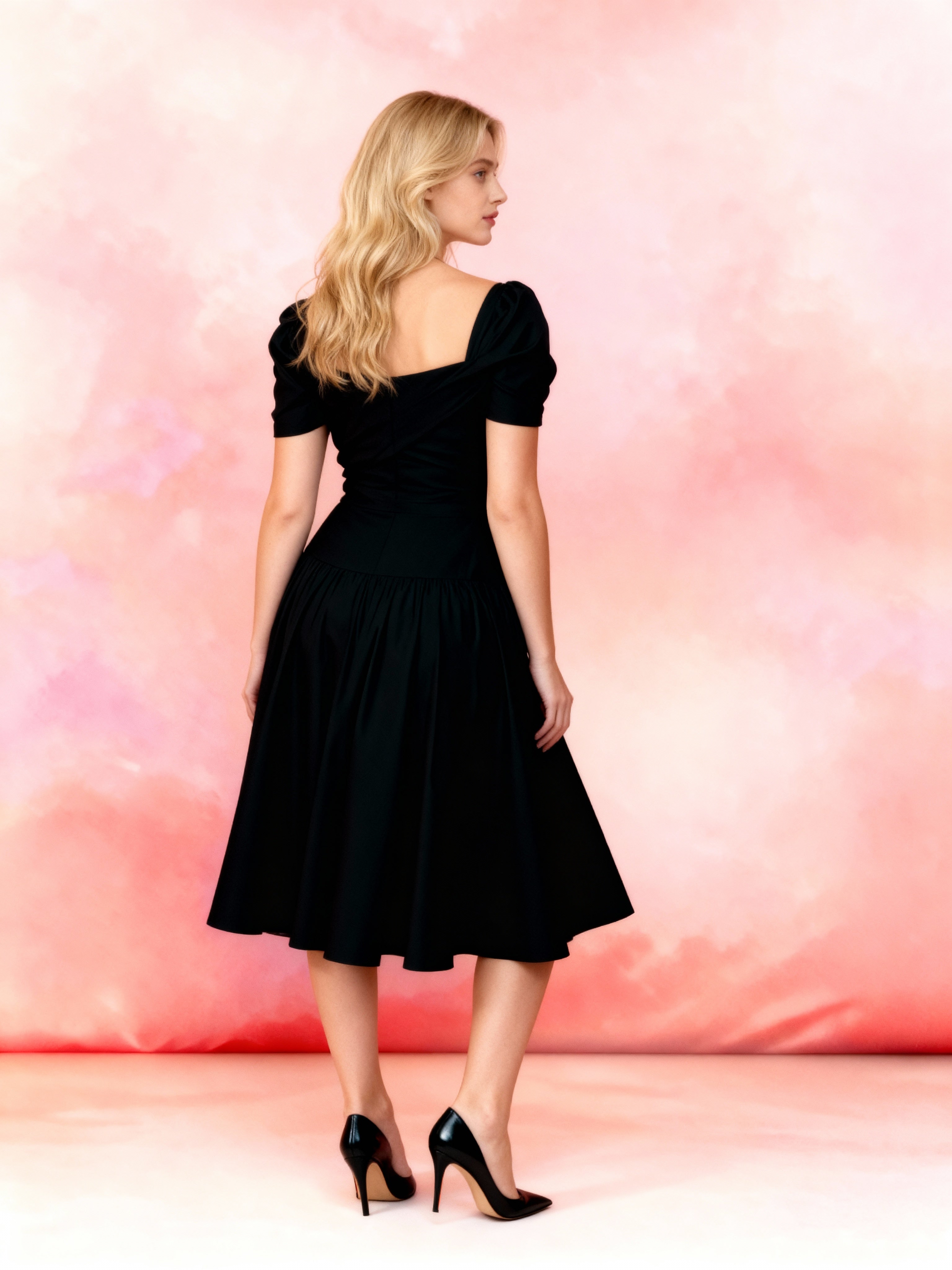 Audrey 1950s Off-Shoulder Swing Dress